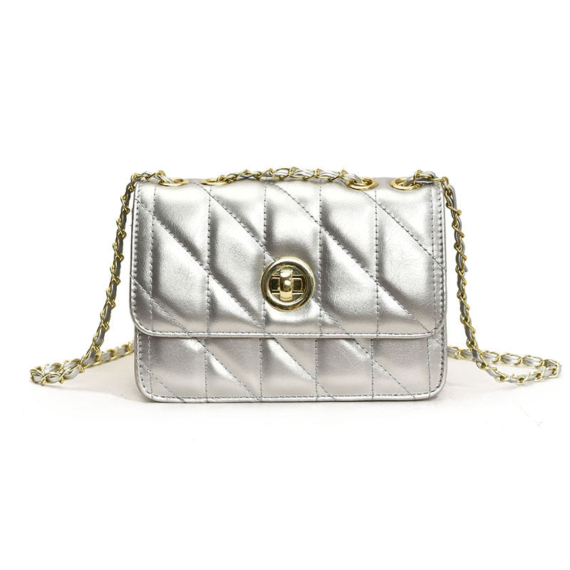 
The Antibes chain crossbody bag in Silver, studio shot.