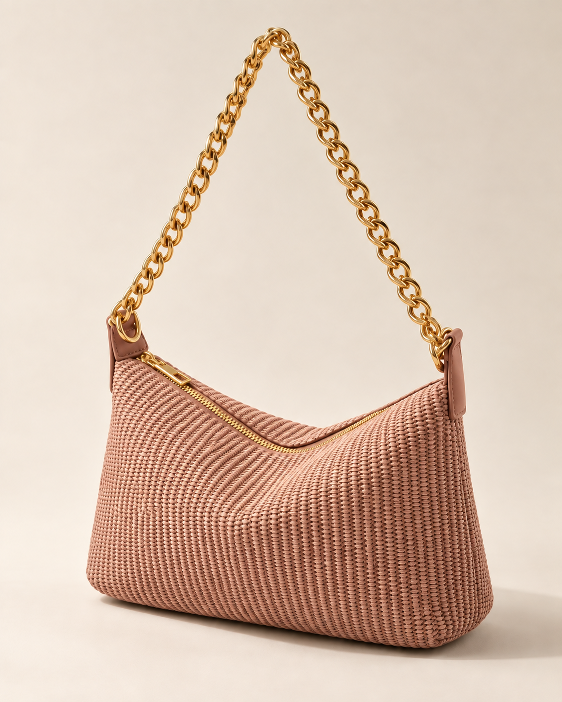
The Marbella Rose handbag — studio photograph.