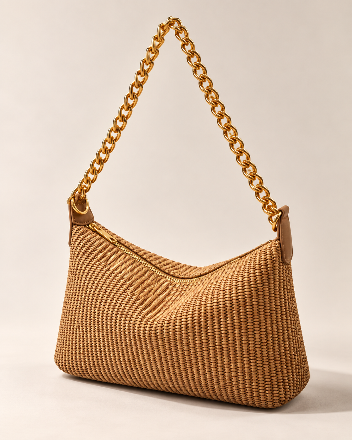 
The Marbella Sand handbag — studio photograph.